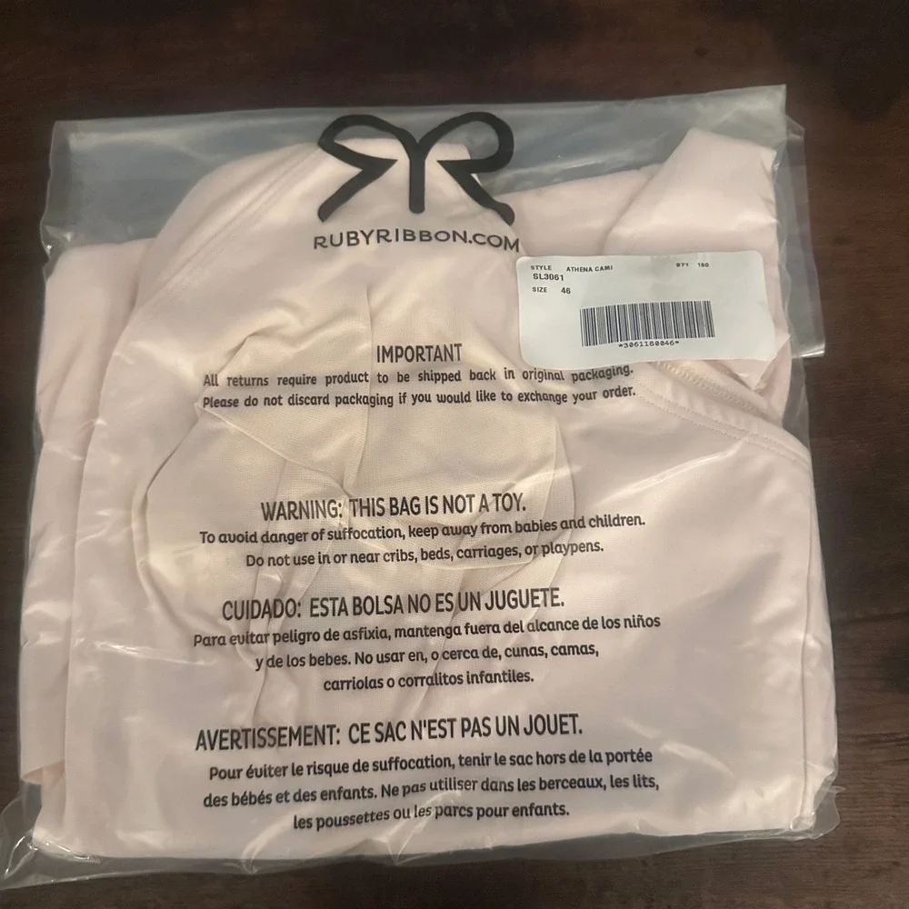 NWT Ruby Ribbon Athena Cami Shapewear SL3061 Size 46‎ light Pink Smoothing